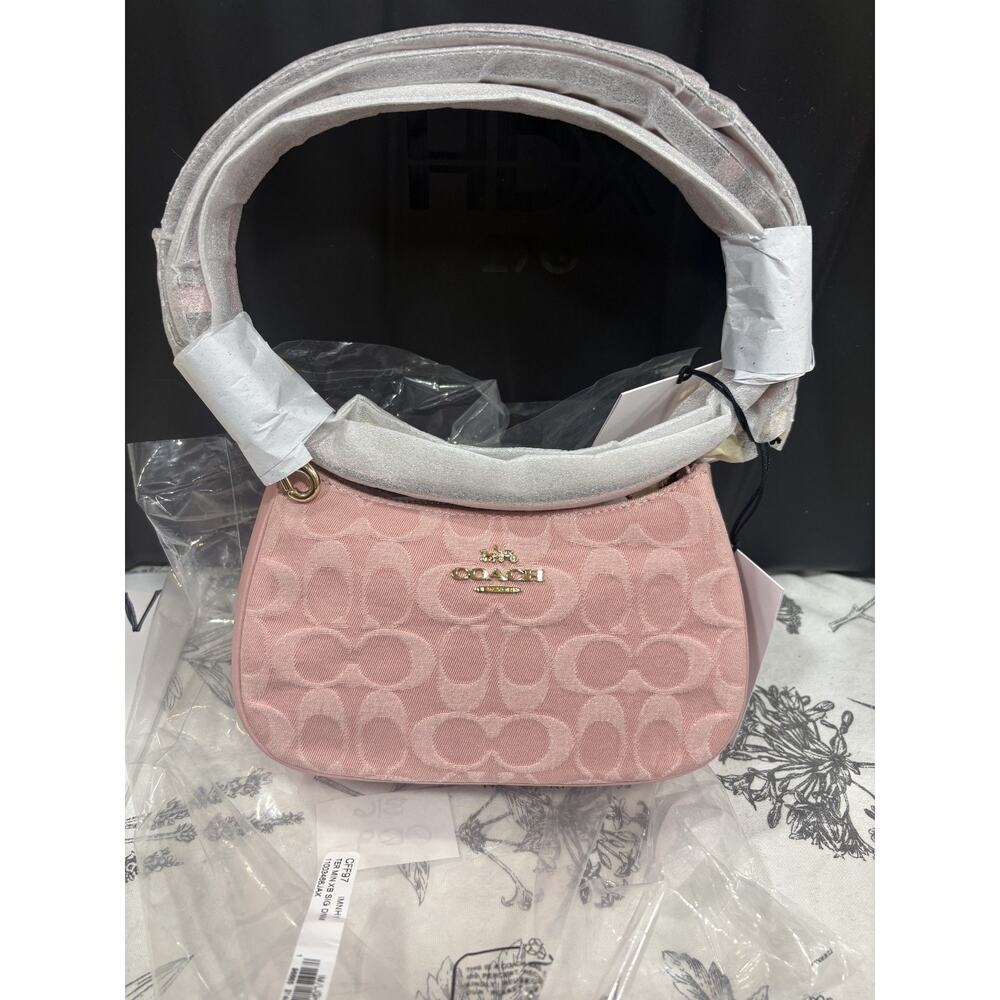 B16-009-Coach Mini Teri-Light Pink Signature Denim - Picture 2 of 2